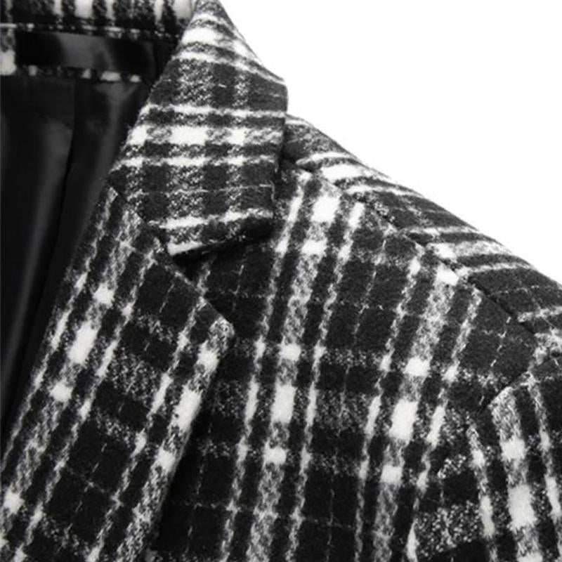 Blazer vintage décontracté à carreaux pour hommes