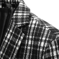 Blazer vintage décontracté à carreaux pour hommes