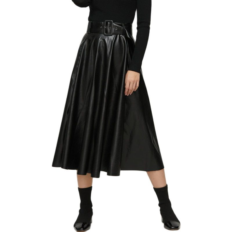 jupe-cuir-vintage-longue
