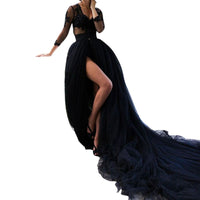 jupe-longue-noire-fendue-annee-80