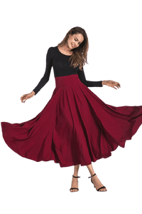 jupe-annee-80-longue-unicolore