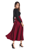 jupe-annee-80-longue-unicolore