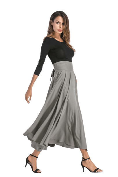 jupe-annee-80-longue-unicolore