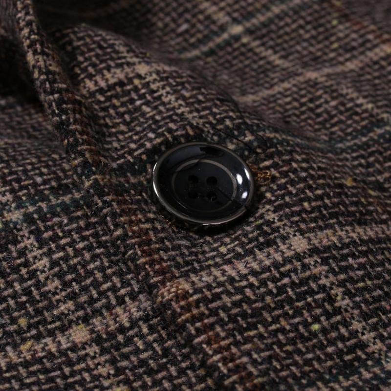 Blazer à Deux Boutons à Carreaux Vintage pour Hommes