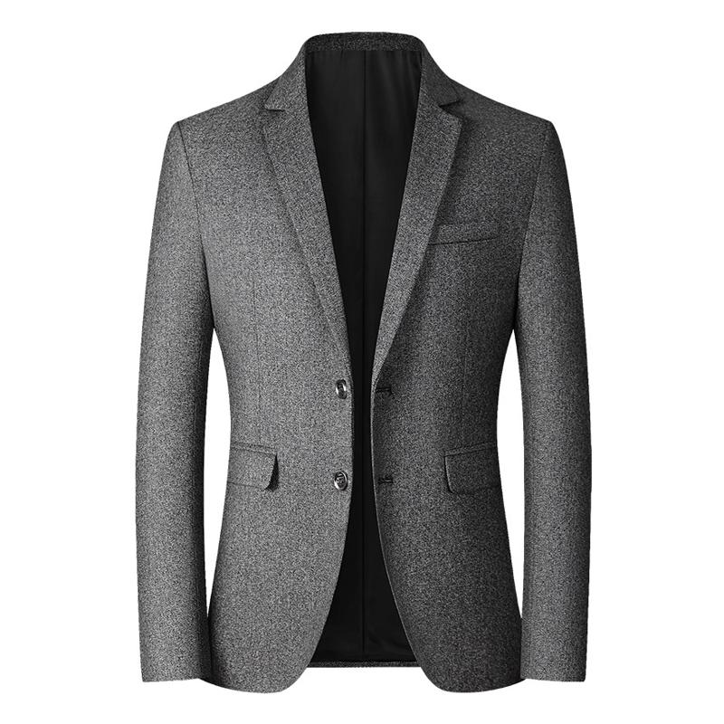 blazer-vintage-de-couleur-unie-a-revers-crantes
