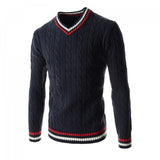 pull-en-v-tennis-vintage-homme