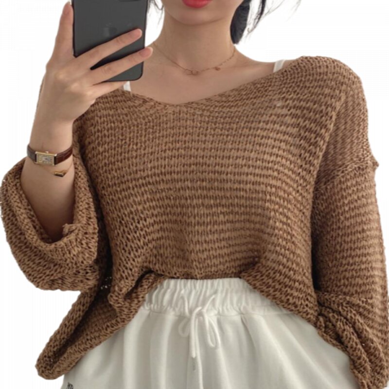 pull-tricot-marron-vintage