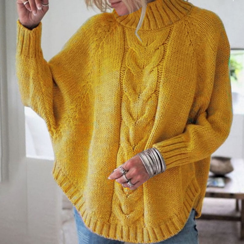 Pull-Col-Roulé-Torsadé-Femme