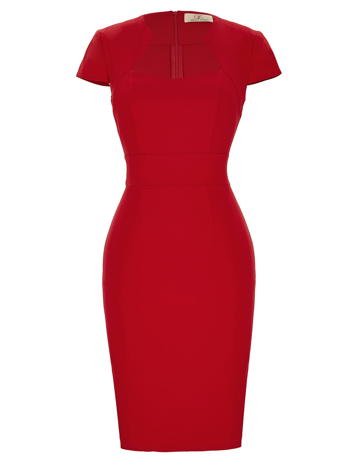    robe-crayon-vintage-annee-50-rouge